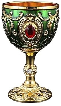Elegante grande bicchiere da vino bianco in metallo, perfetto per casa, feste e occasioni speciali (misura grande [oroverde])
