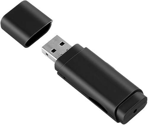 limiete 1080P dold kamera USB-minne med gratis 128 GB kort – mini spionkamera, loop-inspelning och rörelsedetektion, bärbar videoinspelare för hem, kontor, möte, säkerhet (128 GB minneskort)