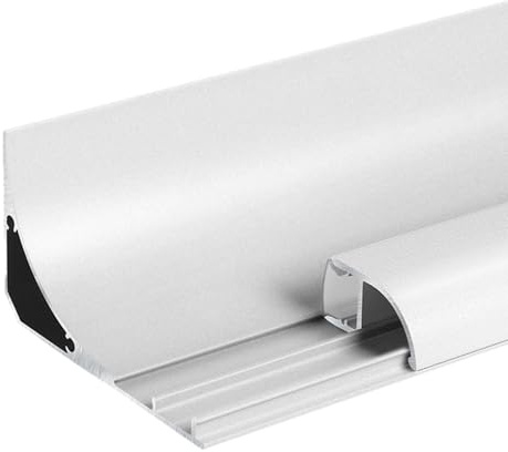 Rodapié de aluminio, Zócalo de Canal Aluminio for Iluminación Indirecta en Blanco y Negro 1m(White)