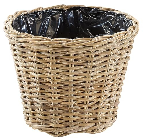 Kobolo Übertopf Blumentopf Pflanzgefäss Planzkorb - braun - Rattan - 26x35 cm