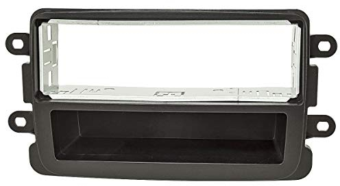 tomzz Audio 2409-014 Radioblende Metallschacht kompatibel mit Dacia Lodgy Dokker Duster Sandero ab 2012 Renault Captur ab 2013 schwarz