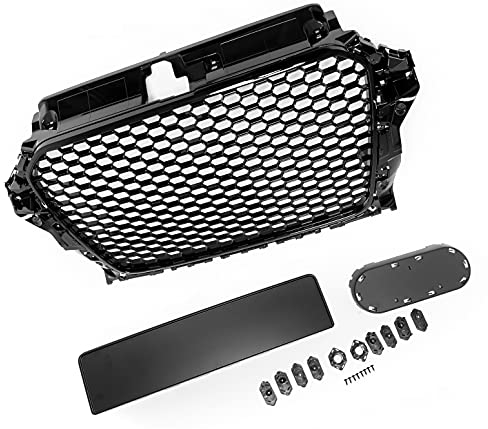 Calandre Grille Nid D'abeille Noir Brillant Sans Sigle Compatible Avec A3 S3 8V 12-16
