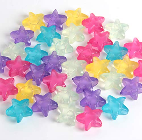 Hapy Shop 40 Pack Reusable Plastic Ice Cubes Star Shape for Drinks Like Whiskey,Wine,Vodka or Beer,Filled With Pure Water,to Keep Your Drink Cold Longer,Assorted Colors