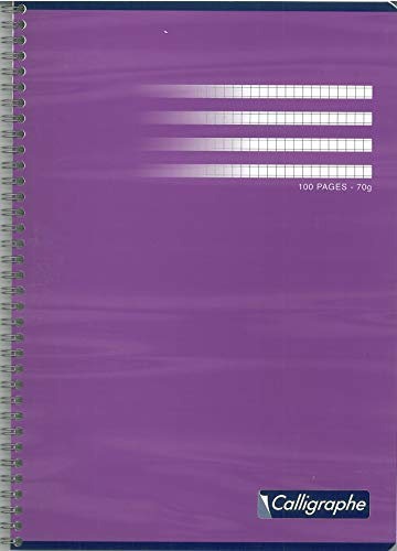 Calligraphe 203C Lot de 5 Cahiers Brochures Dos Toilé (une Marque de Clairefontaine) - 17x22 cm - 192 Pages Grands Carreaux - Papier Blanc 70 g - Couverture Carte Recyclée Vernie - Couleurs Aléatoires