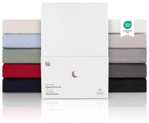 Blumtal Spannbettlaken, 200 x 200 cm – 100 % Premium-Baumwolle, Matratzenhöhe bis 10 cm, hypoallergen, knitterfrei, Weiß (x 1)