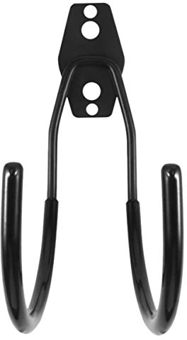 Cabilock 1 Stück Garten Metall schlauchhalter Wand gartenschlauch Halterung schwarz schlauchhalter Haken für Wasserschlauch mit Schraublöchern (Schwarz,16 x 14 x 6,5 cm)
