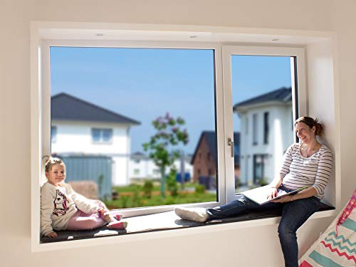 Luxflair Sitzfenster Sitzkissen 40x120cm aus Filz, 2-farbig in anthrazit/dunkelgrau und Graumeliert, XXL Kissen BZW. Auflage für Sitzfensterbank zum Wenden