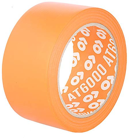 Advance Tapes AT6000 Lot de 24 rouleaux de ruban adhésif en PVC facile à utiliser Orange 75 mm x 33 m Noyau de 76 mm
