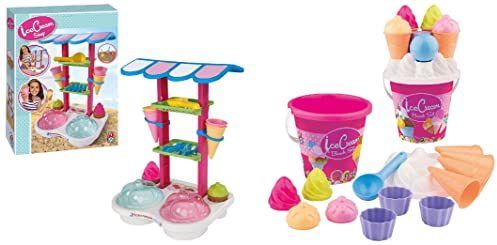 Simba 107102532 - Eisdiele, 13 Teile, 26x34x46cm, Sandspielzeug, Sandkasten, Eiswaffeln & Eimergarnitur EIS, 14 Teile, Sandkasten, Wasserspielzeug, Sandspielzeug, Es Wird nur EIN Artikel geliefert