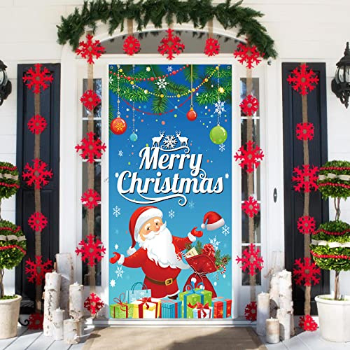 Cubierta de Puerta de Feliz Navidad, Pancarta de decoración de Puerta de Navidad, decoración de Fondo de Pancarta Colgante de Puerta de Navidad para Suministros de Fiesta de Navidad