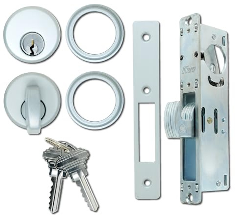 Summit Doorware Mortise Hook Bolt Lock Kit with Keys Aluminum Finish