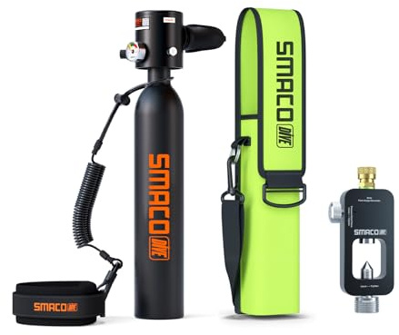 SMACO Tauchflasche 0.5L Mini Tauchflaschen für das Tauchen im Flachen Wasser Kleine Tauchflasche Support Unterwasseratmung für Tauchpraxis Oder Als Ersatzluftflasche