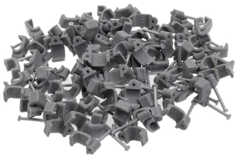 2.5mm T&E (10x5) Cable Clips, Grey, 100 Pack, With 2.5 Cm Long Pin By Reulin