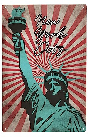 artboxONE Metall-Poster 30x45 cm Städte NYC Statue of Liberty von Künstler sommersbilder