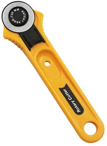 BE-TOOL Manueller Rollschneider, 28mm Scharfer Rollschneider, Dehnbares Schneidrollenrad für Papier, Stoff, Leder und Kunsthandwerk