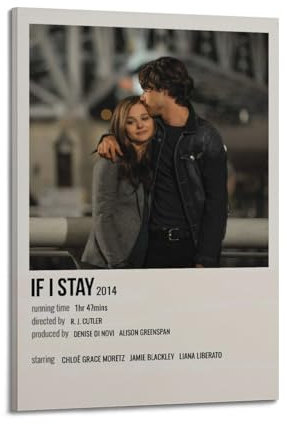 Poster sur toile « If I Stay » - Décoration murale pour chambre à coucher, salon - 40 x 60 cm - Style cadre