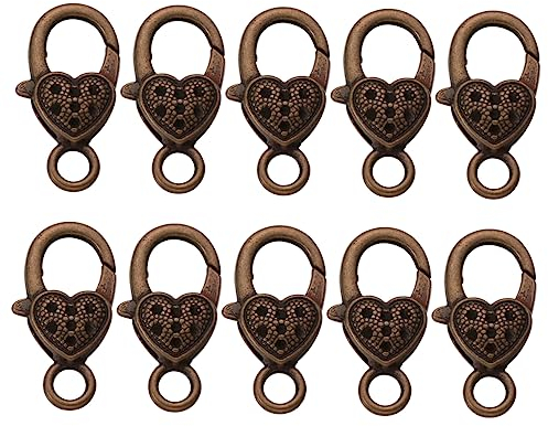 STOBOK 10St Herz Karabinerverschluss liebe Karabinerverschlüsse Schlüsselanhänger Schmuck Herz Schlüsselbundverschluss Schlüsselzubehör Legierung Hummerschere Roségold Krallenschnalle