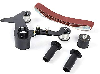 NirWa Bandschleifer-Aufsatz, tragbarer Griff, rundes Rohr, Bandschleifer, Winkelschleifer-Aufsatz, Adapter für Holz/Metall, Polieren, Schleifen (M-10)