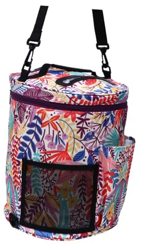 Operitacx bolsa de almacenamiento de lana bolsa de tejer personalizada bolso de mano para viajar bolsas de almacenamiento bolsos organizador de herramientas de tejer portátil