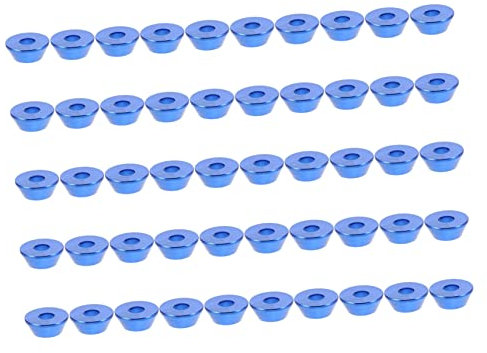GLEAVI 50stücke Kegelbecherkopf Konusschraube Kegelbecherschraube Kegelbecherdichtung Ersatz Tasse Unterlage Aluminium Legierung