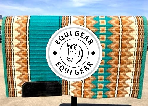 EQUIGEAR Horse Western Ranch Sottosella/Coperta da sella Western in lana neozelandese con imbottitura in lana con sensore Flex (personalizzazione disponibile) AQ27 (34 x 40)