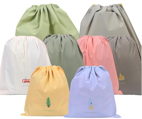 Vintree 8 Pcs Sacchetti da Viaggio Impermeabili Immagazzinaggio Bags in Bag Zip Borsa Multifunzione per Vestiti Biancheria Intima Scarpe Cosmetico