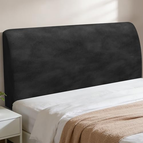 Yidaxing Copri Testiera Letto Matrimoniale 150(Pile Nero Volpe Argentata)