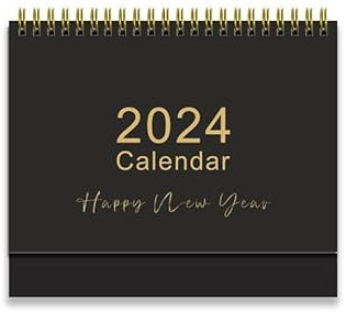 2024 großer Schreibtischkalender, doppelseitig, Jahres- und Monatsplaner, Organizer für Büro- und Schulbedarf, Schwarz