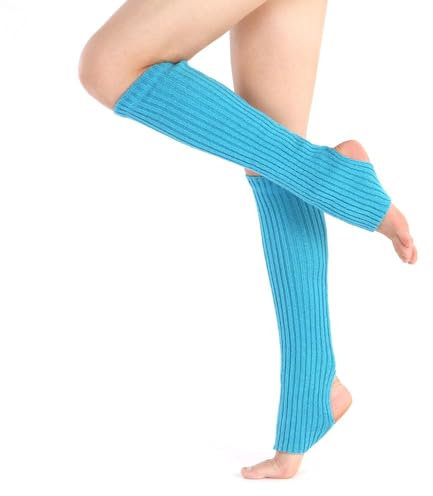 CHTME Gestrickte Ballett Stulpen 1 Paar 50cm Mädchen Ballettstulpen mit Fersenloch Tanzen Stulpen Beinwärmer Damen Mädchen Beinwärmer Stulpen für Tanzen Sport Yoga Legwarmer Beinwarmer Stulpen