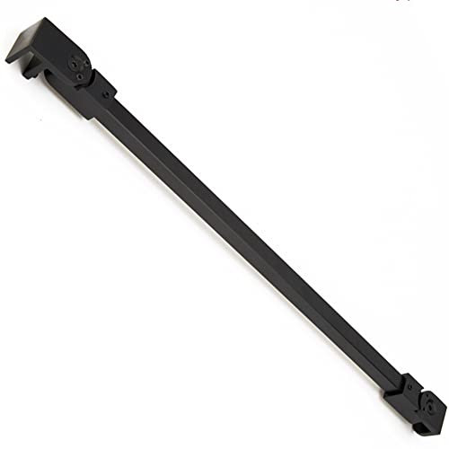 Barre de support murale en acier inoxydable noir mat pour panneau de douche fixe sans cadre de 6,35 mm, 6 mm, 8 mm, 10 mm