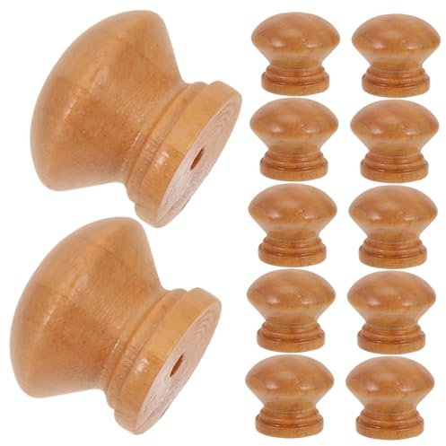 jojofuny 20pcs Solid Wood Mushroom Drawer Knobs Stylish Kitchen Handles for Cabinets and Dressers Easy to Install Furniture Accessories for Home Decor
