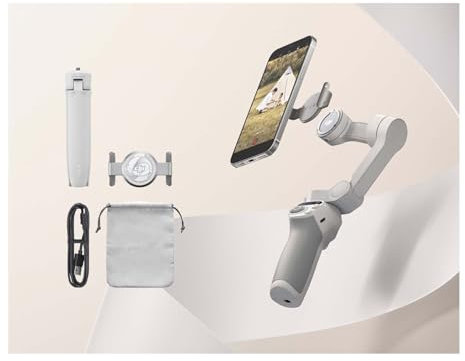 DJI Osmo Mobile Smartphone 3-Axis Gimbal Stabilizer, Phone Gimbal for iPhone, Andriod, ShotGuides, ActiveTrack 6.0, Vlogging Stabilizer for TikTok, Travel, YouTube, with 256GB MSD