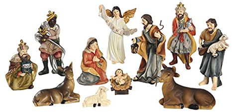 Dekofiguren für den Innenbereich, Kunstharz, Krippenfiguren-Set, Krippe, Weihnachten, Christus, Geburtsszene, Statue, religiöse Dekoration, Weihnachtskrippe, Krippenfigur, Krippe, Geburt der Statue