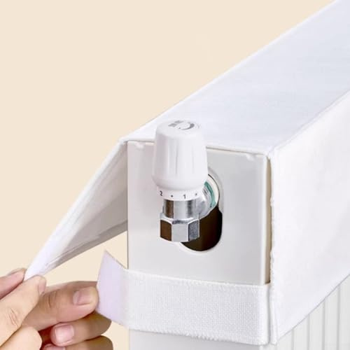 Eawfgtuw Copertura antipolvere decorativa in tessuto per termosifone, per montaggio a parete, per riscaldamento domestico, raffreddamento e bocchetta dell'aria, colore bianco (80 cm)
