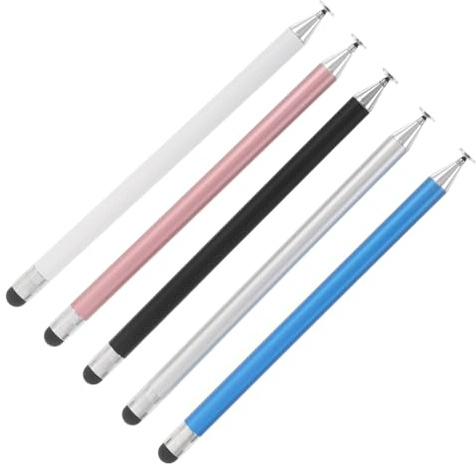 jojofuny 5pcs Dual-head Stylus Pens for Touch Screens High Precision Drawing Tablet Pen with Ergonomic Grip Lightweight Portable Design for Smartphones and All Touchscreen Devices in Black