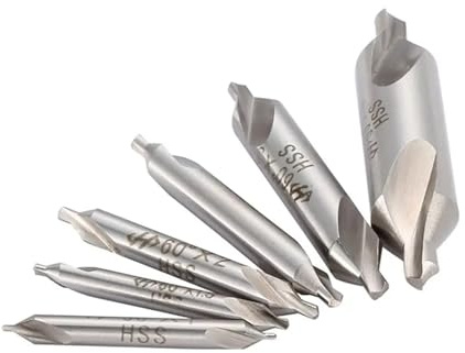 Brocas de centrado para tornos y fresadoras HSS, 1 broca avellanada angular de 60 grados, broca for metal de 1,0 mm a 8 mm.(4mm)