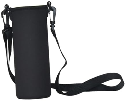 Gatuida 2 pièces Housse pour Bouteille Eau Néoprène avec Sangle Portable Protection Isolante Légère pour Gourde Pochette Pratique pour Bouteille Souple Usage Extérieur et Quotidien Noir