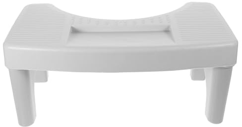HAWILLOSCH Tabouret de Toilette Gris Anti-dérapant PP Robuste Tabouret Physiologique Compact pour Salle de Bain Marche-pied pour Apprentissage Toilettes et Soutien