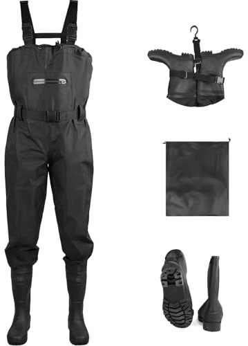 SWAWIS Scafandro da Pesca Waders Pesca Tute Impermeabili Traspiranti Adatte per Cantieri Edili,Fattorie 42-46W Adatto a Uomo e Donna