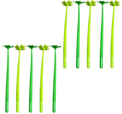 SUPVOX Stylo à Encre Gel 0,5 MM Lot de 10 Couleurs Vert Clair et Vert Foncé pour Écriture et Apprentissage, Stylo Gel à Quatre Feuilles pour Bureau Garçon Fille