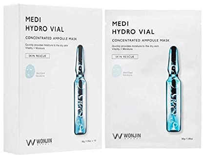 Wonjin Effect Medi Hydro Vial Mask (25 ark x 40 ml) Djup hydrering med hyaluronic Acid och Marine Collage Korean Skincare Cosmetics Mask Sheet