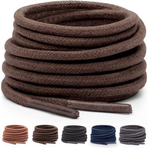 Miscly Cordones para Zapatos de Vestir - Disponibles en Múltiples Longitudes y Colores (Marrón Oscuro, 76 cm)