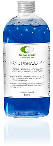 TOUCH OF SYNERGY Hand Dishwasher – Detergente Líquido Biodegradable para Vajilla y Manos – Natural, Suave, Sin Tóxicos ni Fragancias Artificiales – 1L