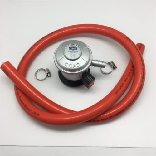 Teamson Home ES Régulateur de gaz Propane et Tuyau pour braseros à gaz, Type de Clip Standard et s'adapte aux Bouteilles de gaz jusqu'à 13 kg