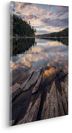 Komar Keilrahmenbild im Echtholzrahmen - Swedish Structures - Größe 40 x 60 cm - Bild, Leinwandbild, Landschaftsmotiv, Wohnzimmer, Schlafzimmer