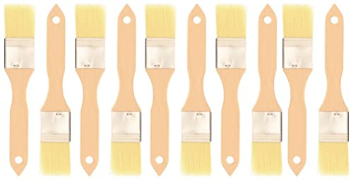 teemando® 10 X Haushaltspinsel, flach, 21X3,6 cm, 1,5 Zoll breiter Backpinsel mit Naturborsten