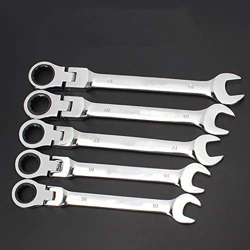 ASIORI Llave Ajustable - Llave De Trinquete De Combinación De Cabeza Flexible Herramientas De Llave De Trinquete De Doble Uso Llave De Cambio Profesional (Color : 7mm) (Color : 6 24mm 19pcs)