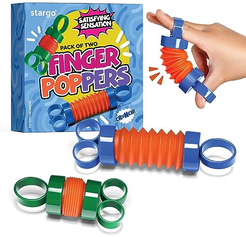 stargo Finger Poppers Fidget Toy for Kids - Hand Exercisers Pop Tube Mini Fidget Toys - Sensory Toy for Girls and Boys - Finger Strengthener and Occupational Therapy Toy - 2 Pack, CC-1016-2PK