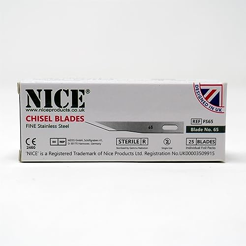 NICE FINE 65-25 lame sterili in acciaio inox FS65 per chirurgia plastica e ricostruttiva
