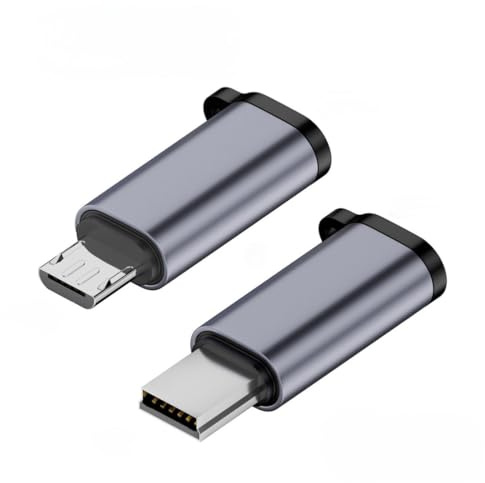 Chenyang Lot de 2 adaptateurs USB 2.0 Micro USB/Mini USB mâle vers USB C femelle - Transfert de données 480Mbps - Chargeur 12W 5V 2.4A
